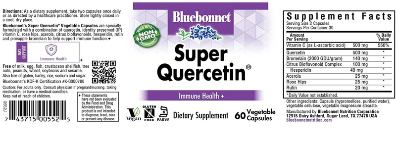 Super Quercetin, 60 Vegetable Capsules, by Bluebonnet