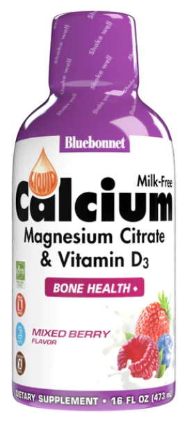 Liquid Calcium Magnesium Citrate & Vitamin D3, Mixed Berry, 16 fl oz (473 ml), by Bluebonnet