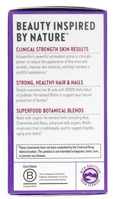 Hair, Skin & Nails: Fermented Biotin & Beauty Herbs 30 Vegan Capsules, by New Chapter