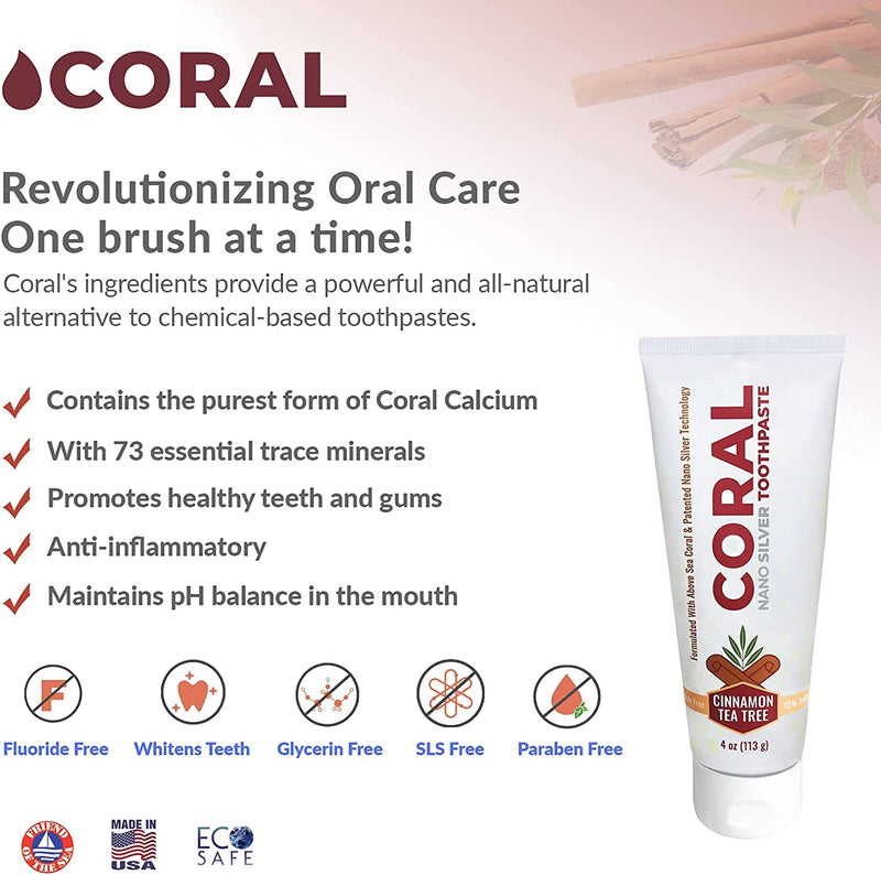 Coral Nano Cinnamon Tea Tree Toothpaste - 4oz
