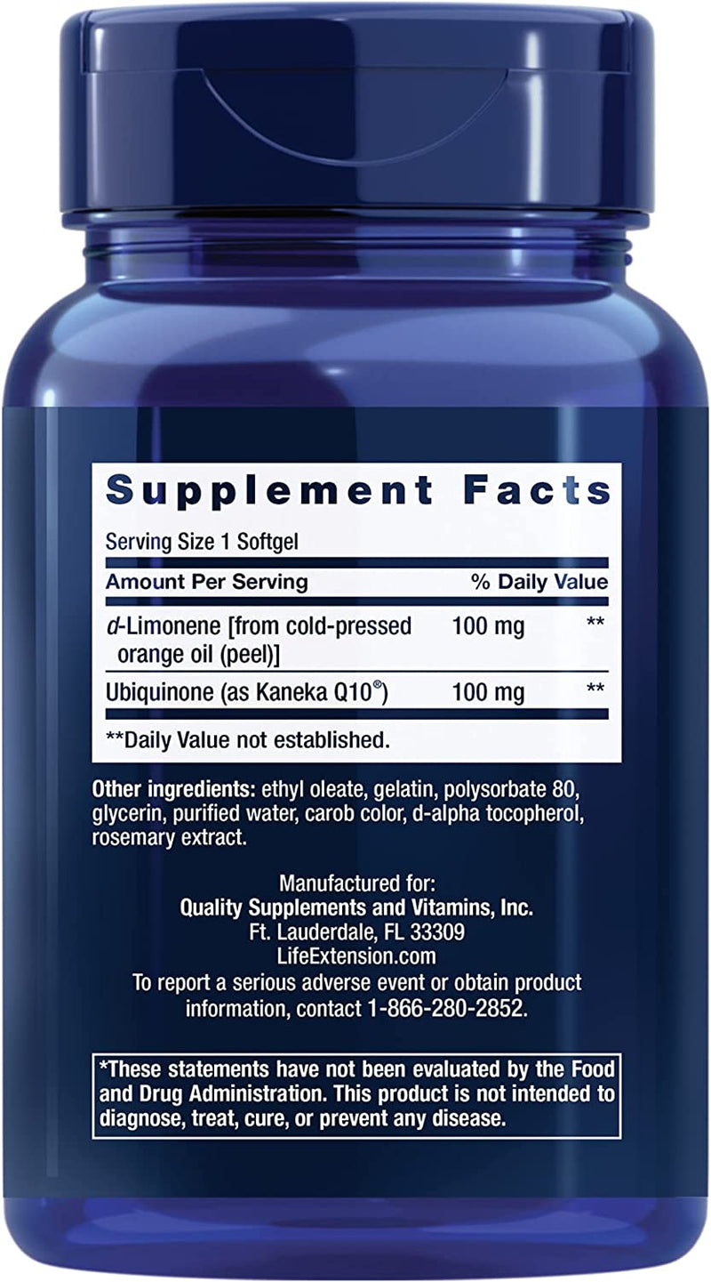 Super-Absorbable CoQ10 with d-Limonene 100 mg 60 Softgels