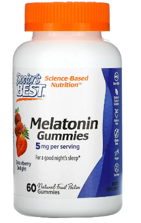 Melatonin Gummies, 2.5 mg, Strawberry Delight, 60 Natural Fruit Pectin Gummies, by Doctor&