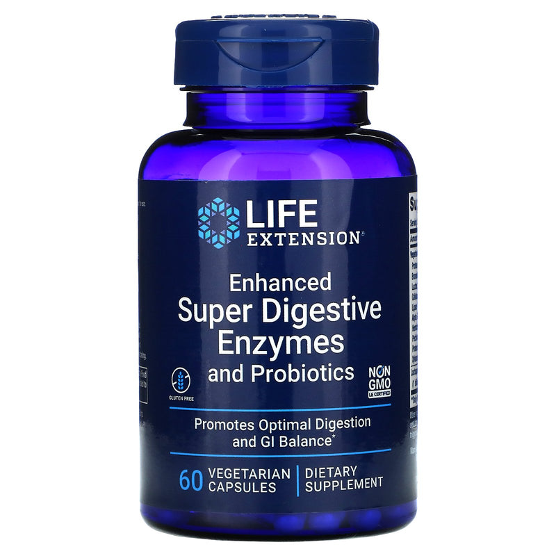 Enhanced Super Digestive Enzymes with Probiotics 60 Vegetarian Capsules