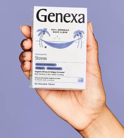 Stress, 60 Vanilla & Lavender Chewable Tablets, by Genexa