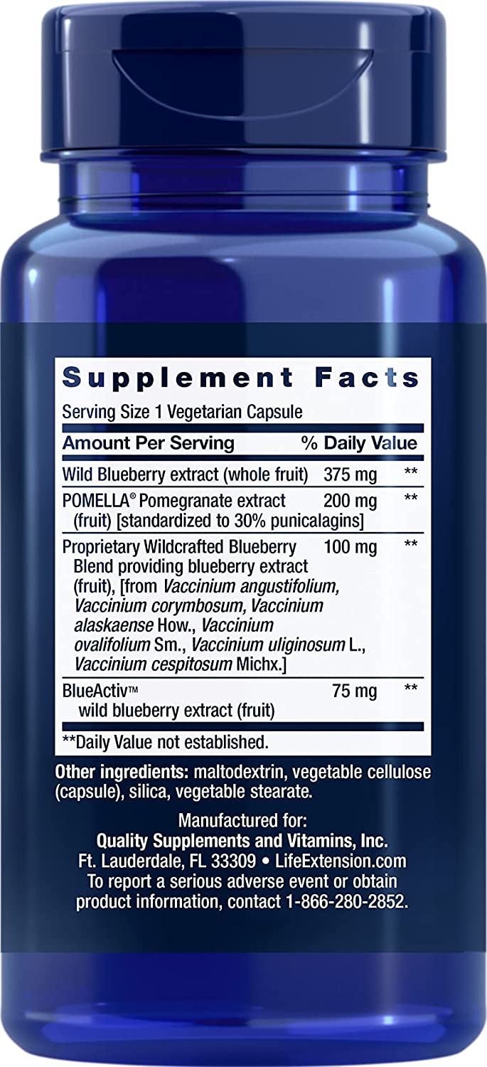 Blueberry Extract with Pomegranate 60 Vegetarian Capsules