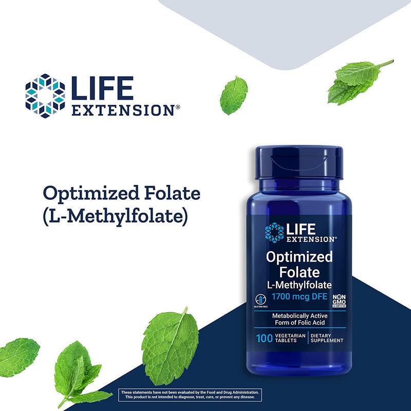 Optimized Folate (L-Methylfolate) 1700 mcg 100 Vegetarian Tablets