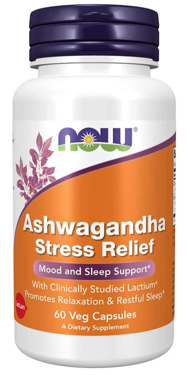 Ashwagandha Stress Relief 300 mg 60 Veg Capsules, by Now
