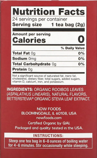 Better Off Red, Caffeine-Free, 24 Tea Bags, 1.7 oz (48 g) by NOW