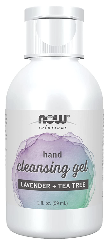 Hand Cleansing Gel, Lavender + Tea Tree, 2 fl oz. (59 ml), by NOW Foods