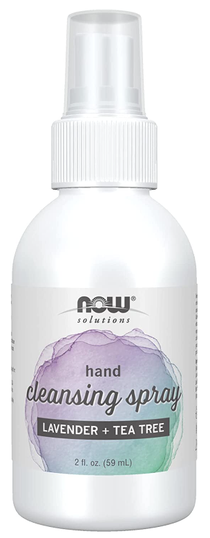 Hand Cleansing Spray, Lavender + Tea Tree, 2 fl oz. (59 ml), by NOW Foods