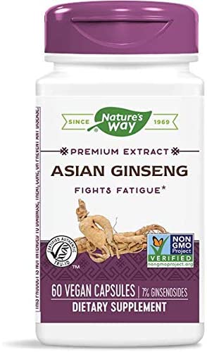 Asian Ginseng Standardized 60 Veg Capsules
