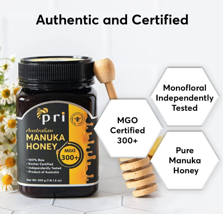 Australian Manuka Honey 300+, 500 g (1lb 1.6 oz), by P.R.I