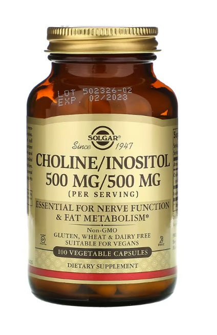 Choline/Inositol 500mg/500mg 100 Vegetable Capsules