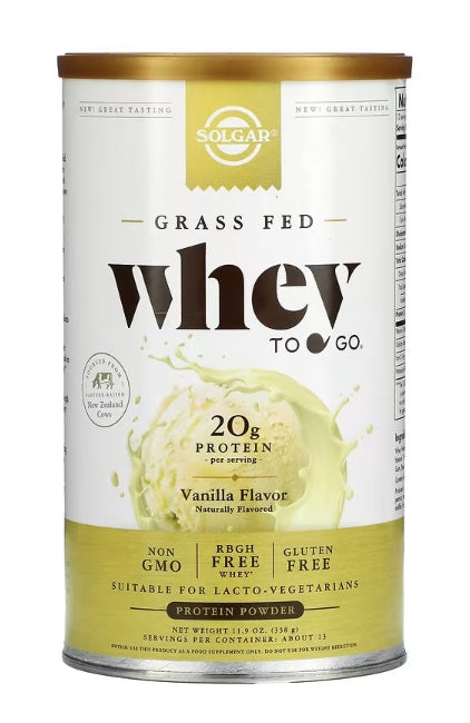 Grass Fed Whey To Go Protein Powder Vanilla 11.9 oz (338 g)