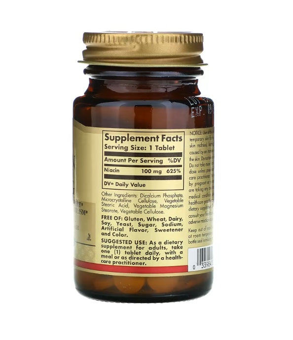 Niacin (Vitamin B3) 100 mg 100 Tablets