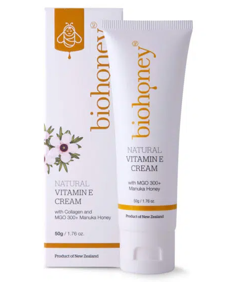 BioHoney Natural Vitamin E Cream 50g (with collagen) by PRI