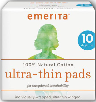 100% Natural Cotton Ultra-Thin Daytime Pads 10 Pads