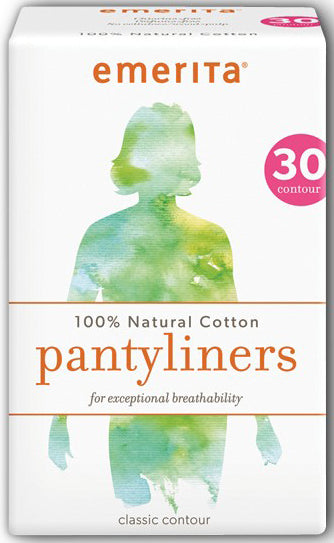 100% Natural Cotton Contour Pantyliners 30 Pantyliners