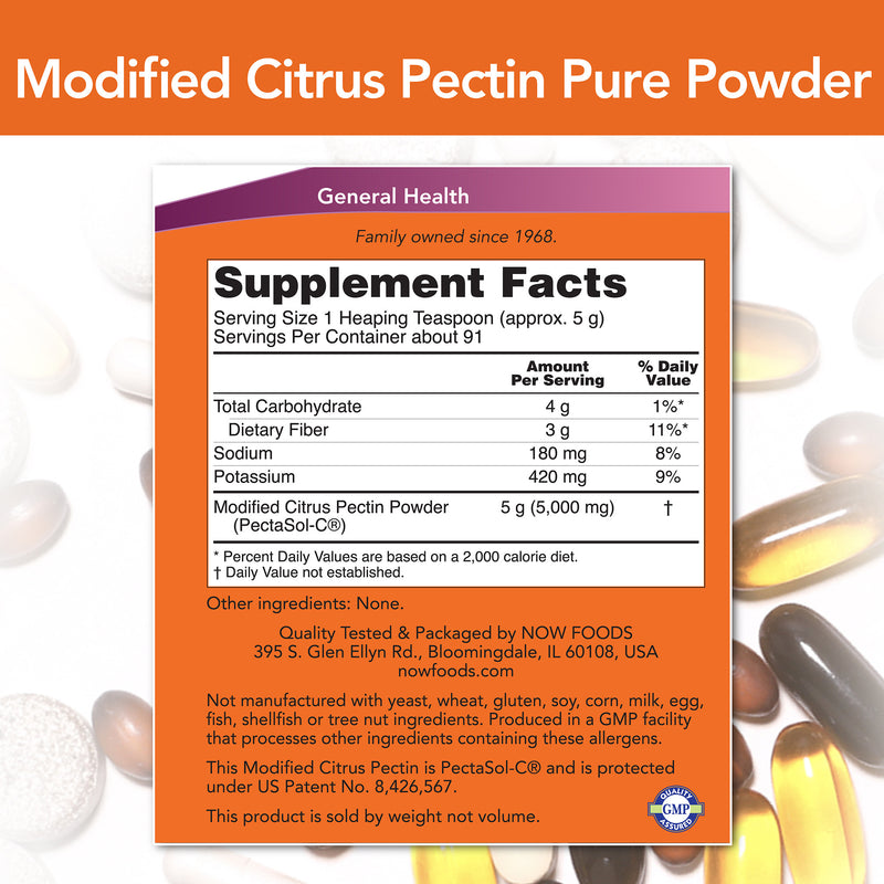 Modified Citrus Pectin Pure Powder 1 lb (454 g) | By Now Foods - Best Price