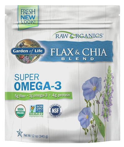 RAW Organics Golden Flax & Chia Blend 12 oz (340 g)