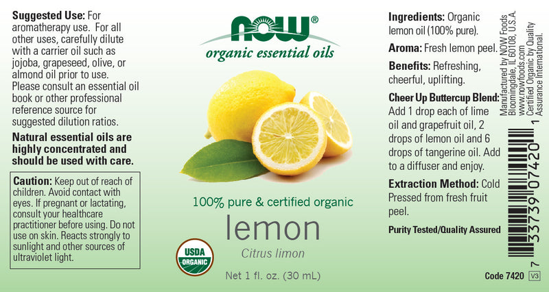 Lemon Oil Certified Organic 1 fl oz (30 ml)