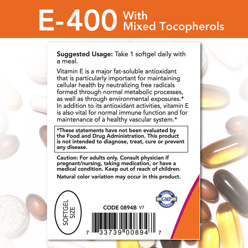 Natural E-400 with Mixed Tocopherols 250 Softgels
