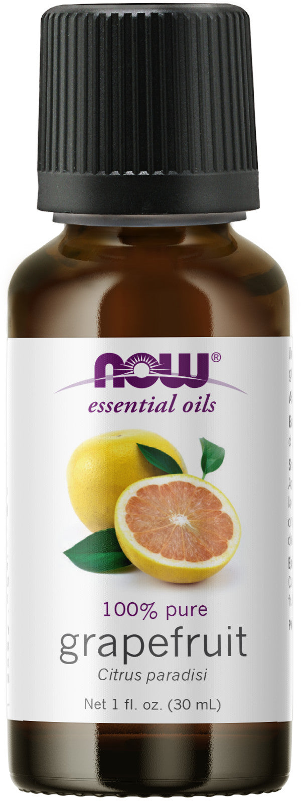 NOW Essential Oils, Grapefruit Oil, Sweet Citrus Aromatherapy Scent, Cold Pressed, 100% Pure, Vegan, Child Resistant Cap, 1-Ounce