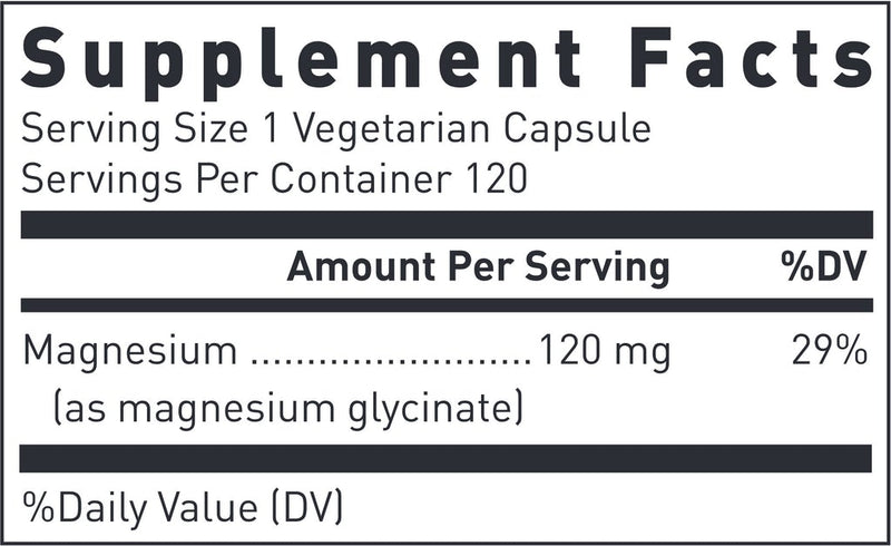 Magnesium Glycinate 120 Vegetarian Capsules