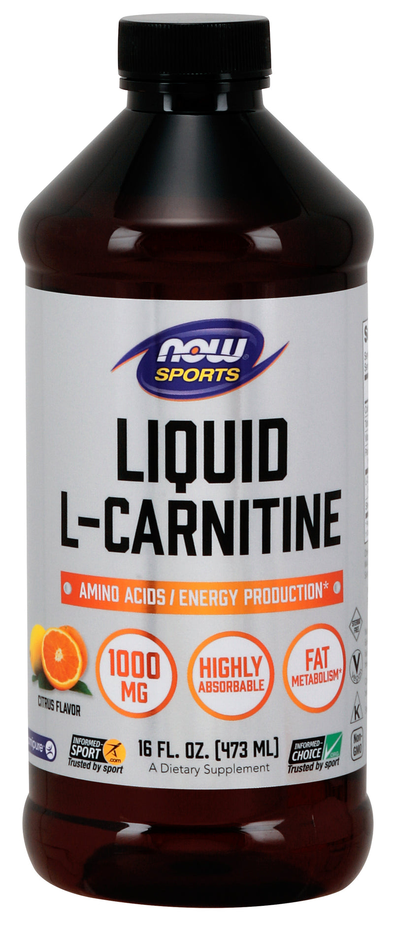 L-Carnitine Liquid Citrus Flavor 1000 mg 16 fl oz (473 ml) | By Now Foods - Best Price
