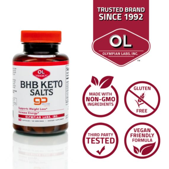 BHB Keto Salts Fat Burner 60 Caps by Olympian Labs best price